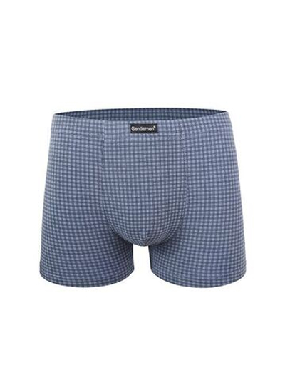 Мужские трусы-боксеры в клетку (Размер: L) (Цвет: синий)