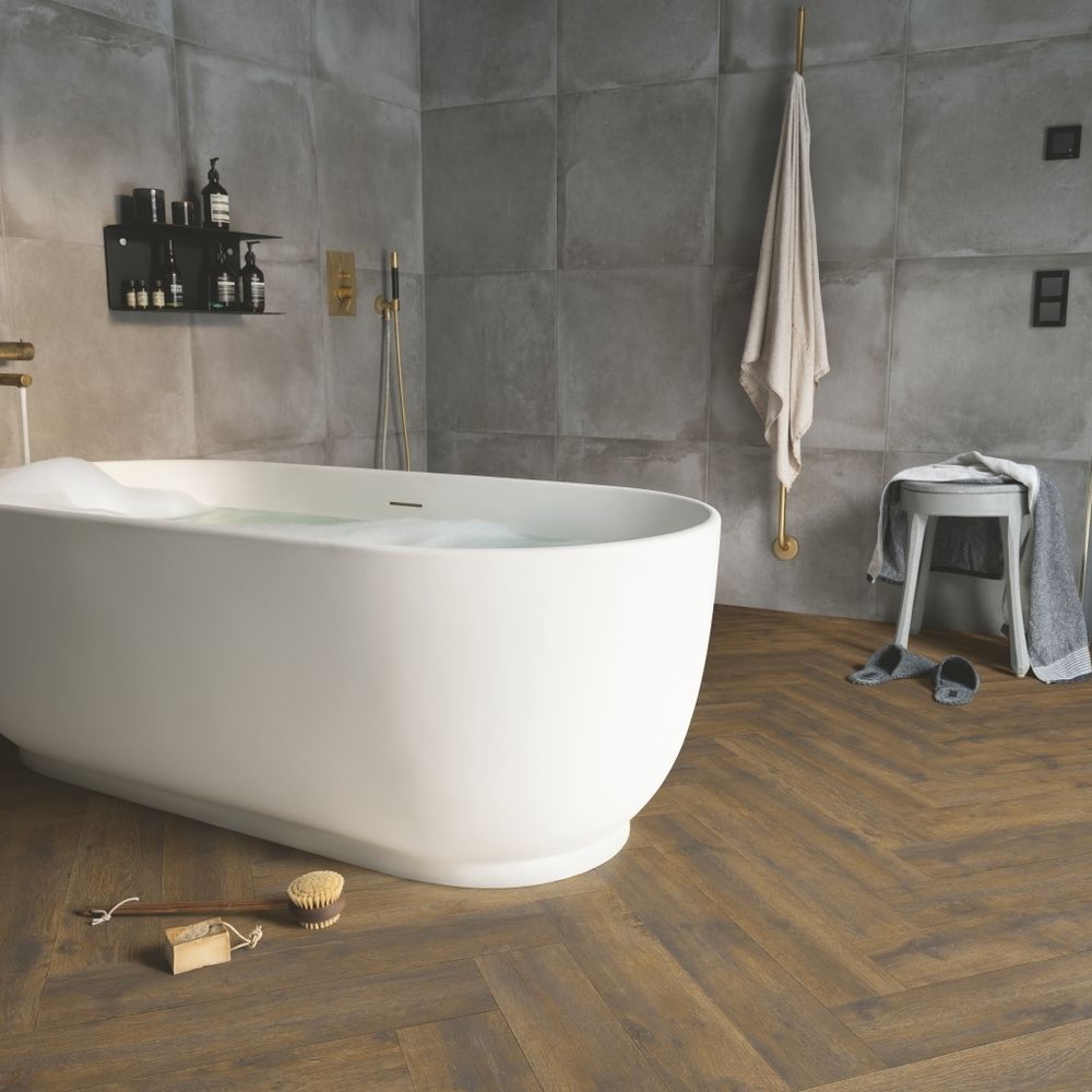 ВИНИЛ PERGO VORMA PAD PRO ВЕКОВОЙ ДУБ ТЕМНЫЙ ЕЛОЧКА V4524-40287