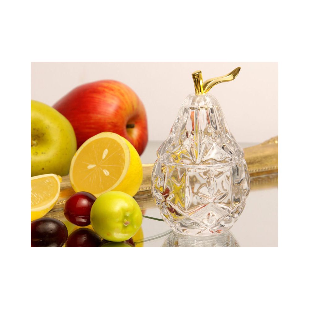 БЛЮДО ДЛЯ ДЕСЕРТА С КРЫШКОЙ "ГРУША" 75 МЛ. 7*7 СМ. В=12 СМ. КОЛЛЕКЦИЯ "MUZA" (КОР=36ШТ.)