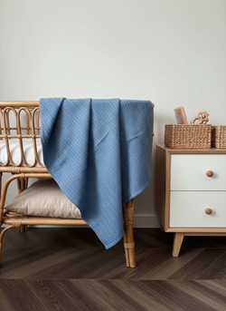 Плед вязаный "Синий"