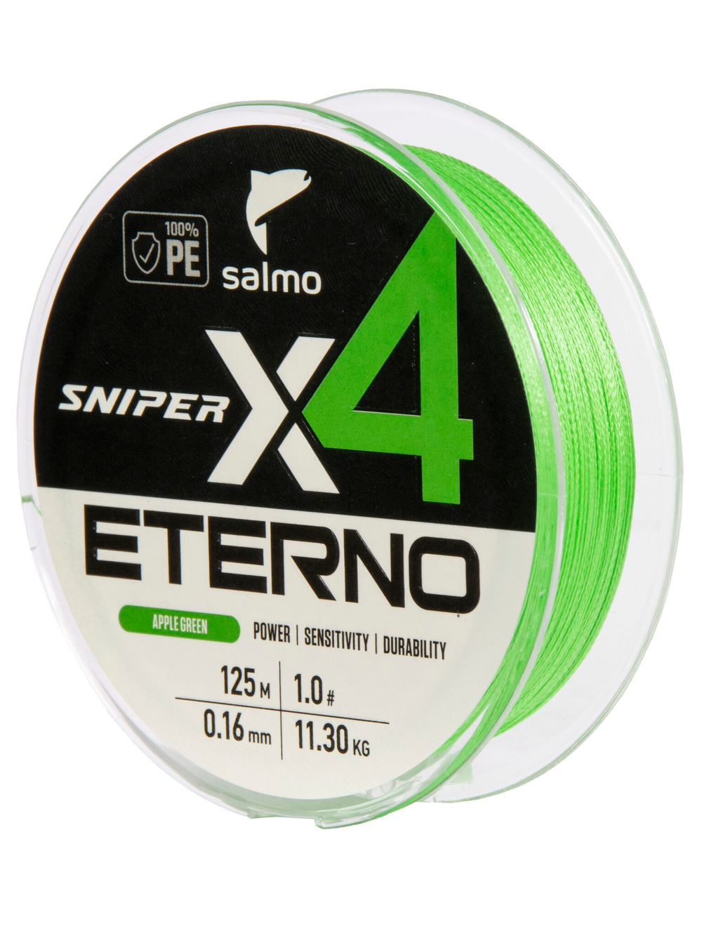 Шнур плетёный Salmo Sniper х4 ETERNO BRAID Apple Green 125/016