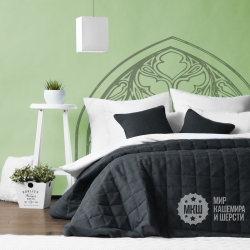 Готовый комплект штор и покрывала ДЖЕРРИИ (арт. BL10-274-13) - (140х270)х2 см., покрывало 230х250 см. - черный