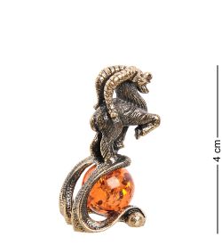 Народные промыслы AM- 315 Фигурка «Знак зодиака - Козерог» (латунь, янтарь)