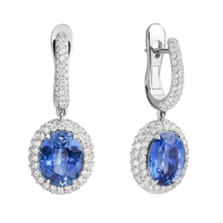 Серьги с сапфирами и бриллиантами, E0070-4/3