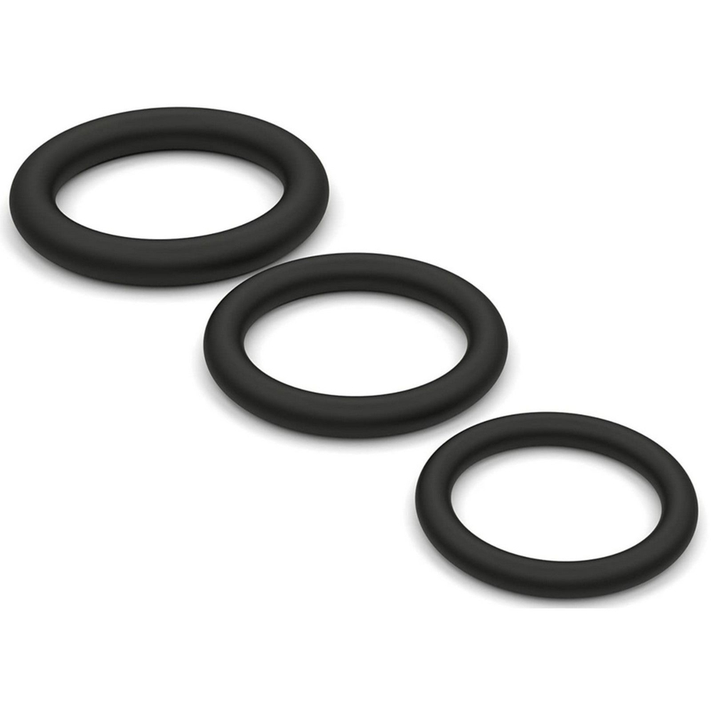 Набор из 3 черных эрекционных колец «Оки-Чпоки» (Цвет: черный)