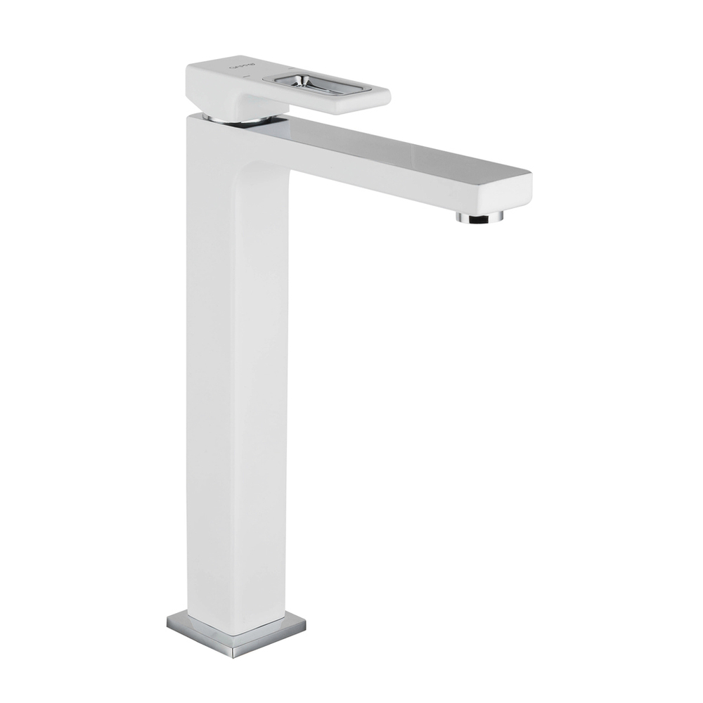 Смеситель для раковины 35к G1017-2 GAPPO литой, высокий, БЕЛЫЙ-ХРОМ