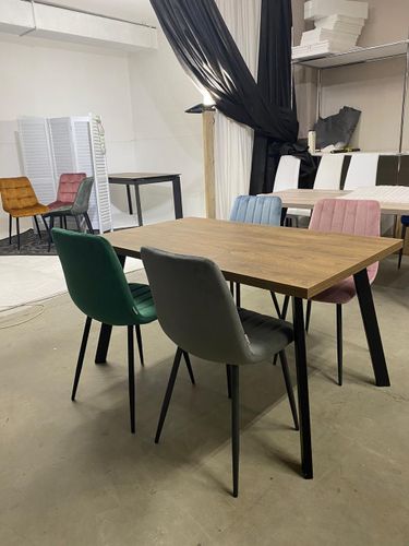 Стол BRICK M 120 Дуб Канзас/ Черный