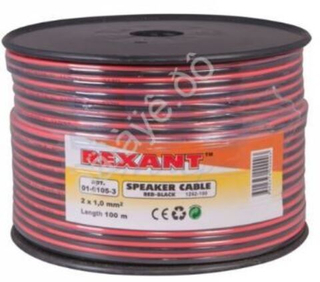 Провод двойной 2х1,00мм красно-черный ,100м REXANT а0161053