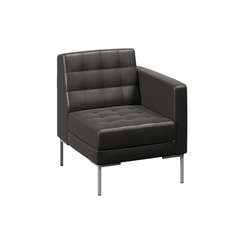 Форест Секция с подлокотником одноместная FR-SP-01 (L) Oregon 16/Металл Серый 690*800*840