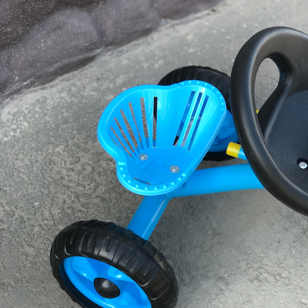 507/LH/Велосипед 3-х колесный без ручки, EVA колеса, пластм.сиденье, корзинка на руле и в задней час