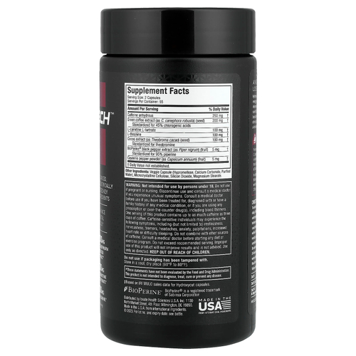 MuscleTech, Hardcore® Elite, 110 термокапсул с быстрым высвобождением