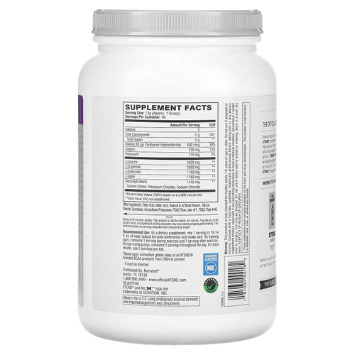 XTEND, 7 г BCAA, со вкусом холодного винограда, 1,17 кг (2,58 фунта)