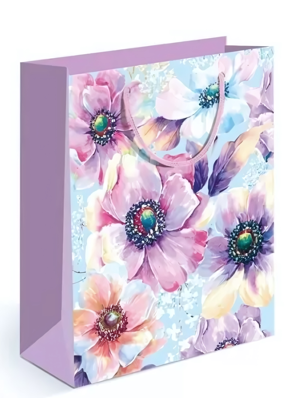 Пакет подарочный М 18*22,7*10см "Сиреневые цветы" 15.11.01848