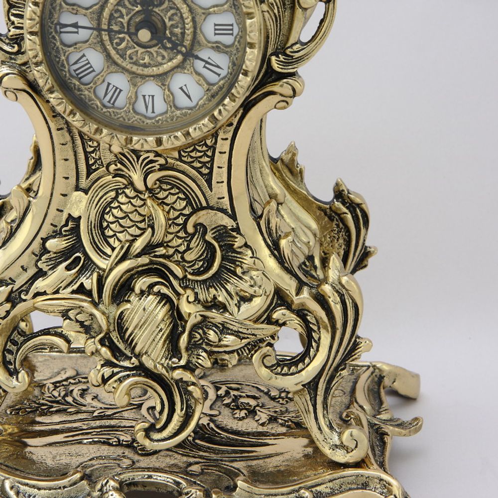 Bello De Bronze Часы Долфин каминные, золото