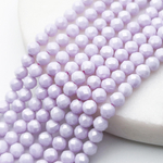 Фианит "матовый" (кубический цирконий), цвет лавандовый, размер около 4 мм, цена за отрезок 18 см (1/2 нити)
