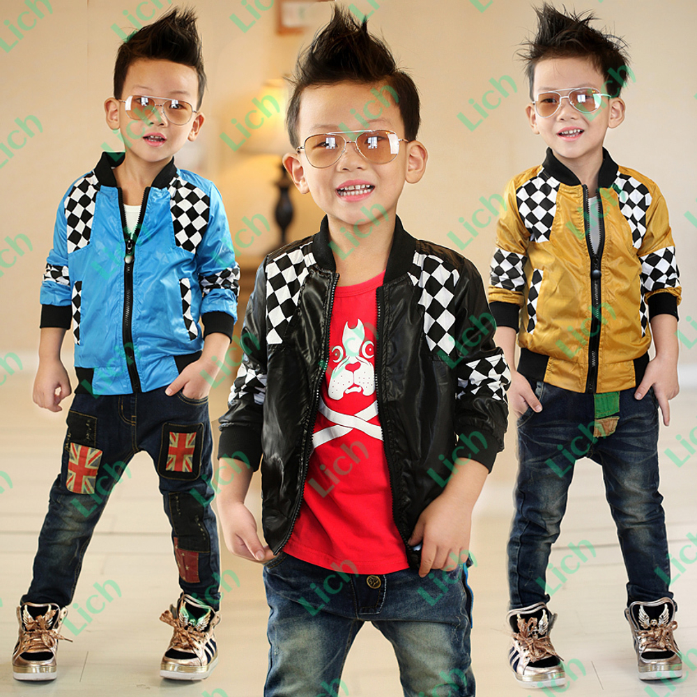 Ветровка детская однотонная с клетчатыми вставками