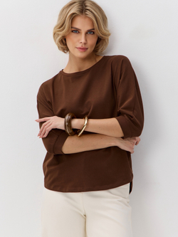 Свободная футболка летучая мышь с рукавом 3/4