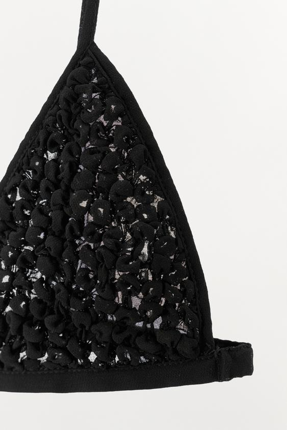 ZARA ТРЕУГОЛЬНЫЙ БЮСТГАЛЬТЕР С ТЕКСТУРОЙ, ЧЕРНЫЙ