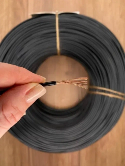 Провод автомобильный для проводки, ПГВА / ПВАМ 1,5 мм, черный цвет 20 метров монтажный