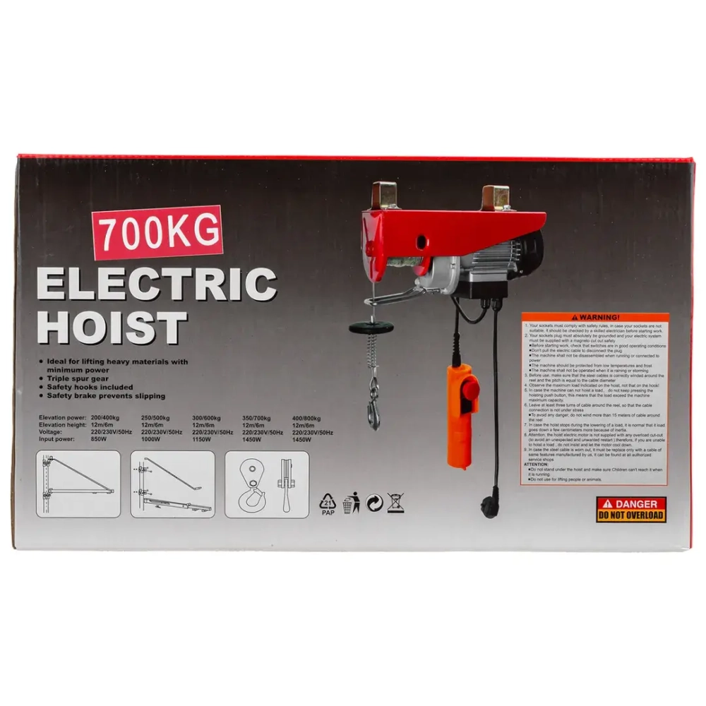 Таль подвесная 220В, 350/700кг Forsage F-TRH1007