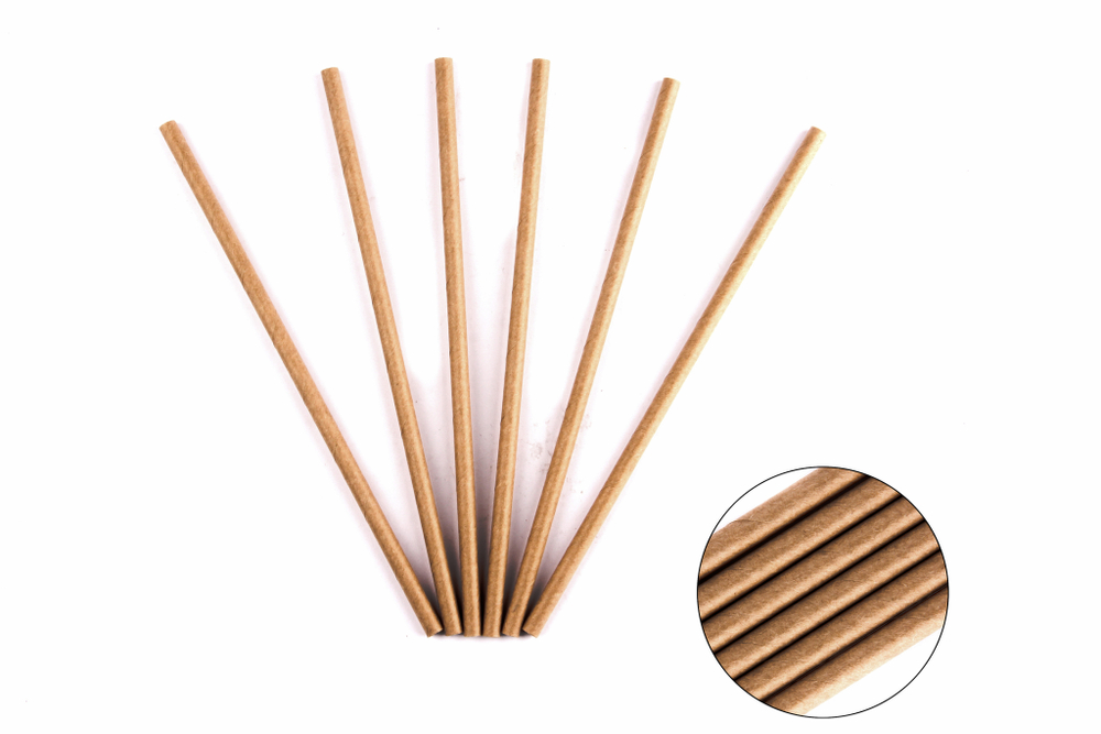 Трубочки бумажные Крафт 19,5см 10 шт.