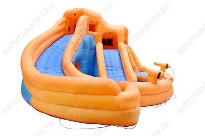 Батут для детей на дачу "Оранжевая долина" 6,65*5,4*3 м