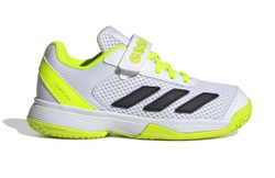 Детские Кроссовки теннисные Adidas Courtflash K - облачно-белое/сердце-черное/прозрачный лимонный
