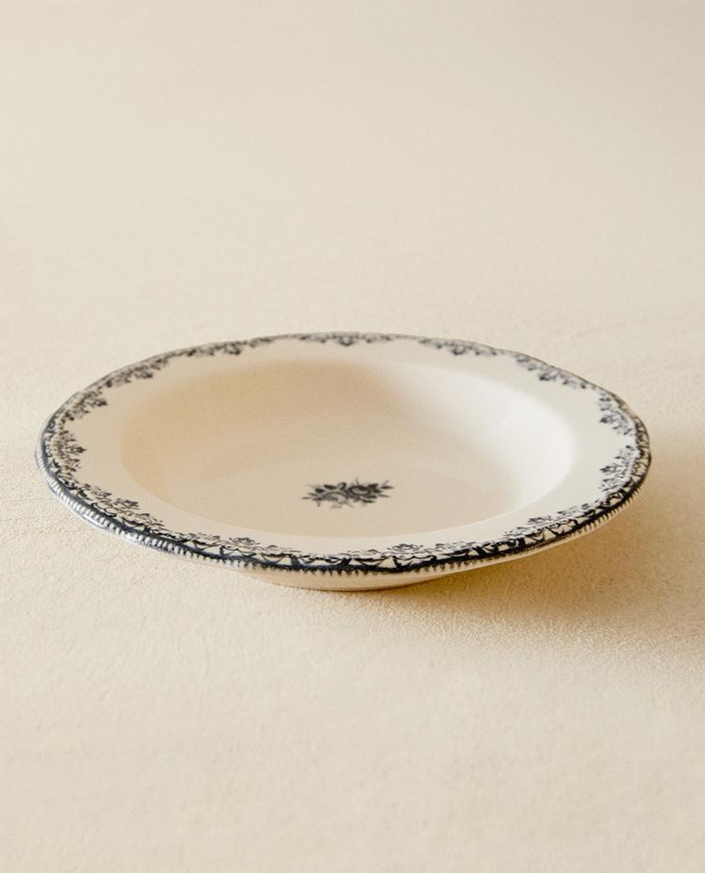 ZARA HOME ТАРЕЛКА ДЛЯ СУПА С РИСУНКОМ, СИНИЙ