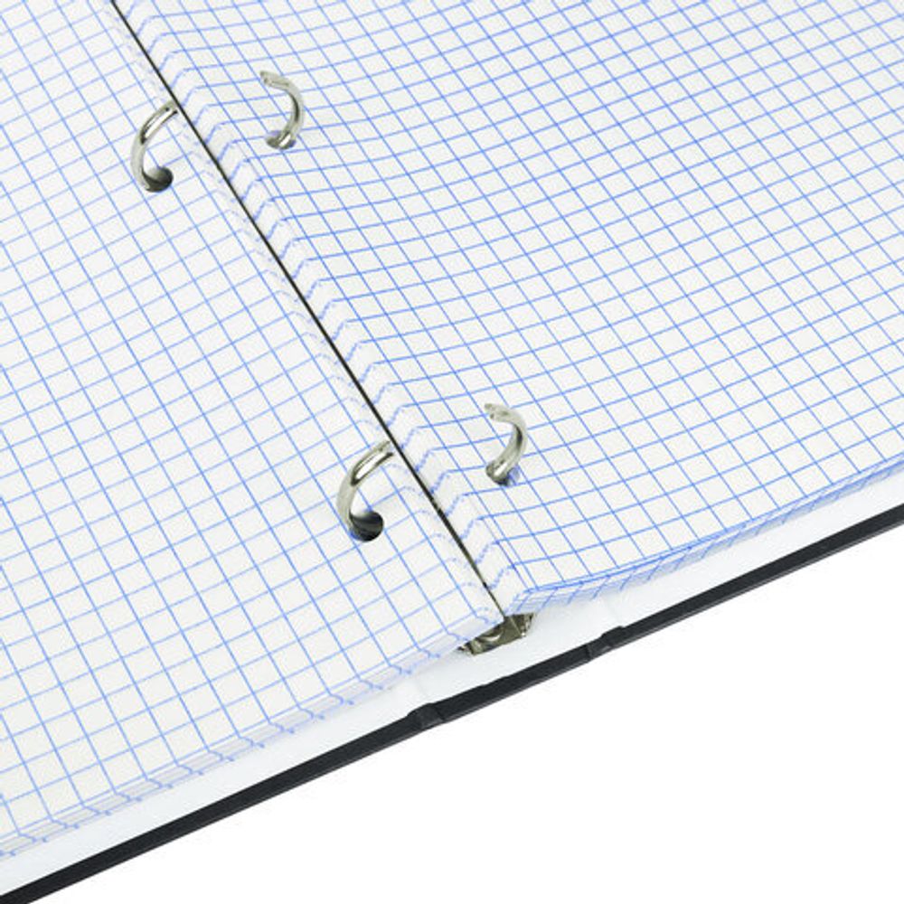 Тетрадь на кольцах БОЛЬШАЯ А4, 215х305 мм, 100 л., твердый картон, клетка, BRAUBERG, "Minimal black", 405408