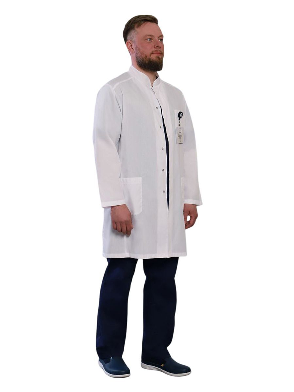 Халат медицинский мужской Doctor Big 502 Ultra, длинный рукав, белый, 46