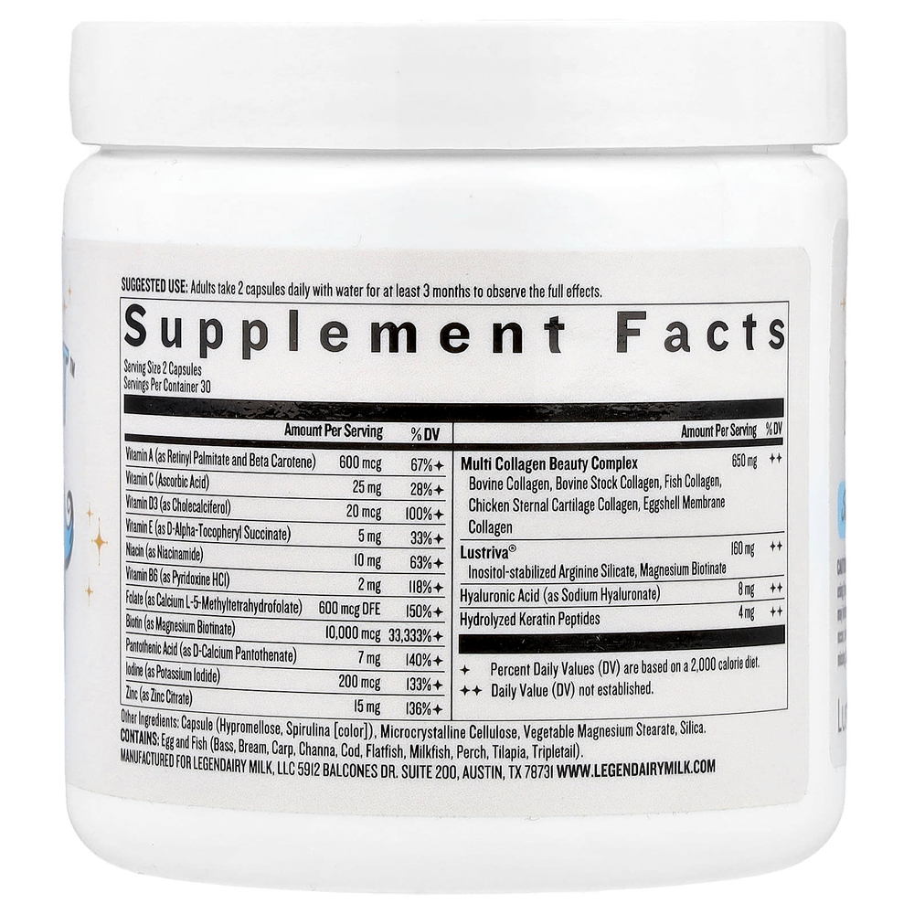 Legendairy Milk, Mane Action™, средство для здоровья волос, кожи и ногтей, 60 капсул