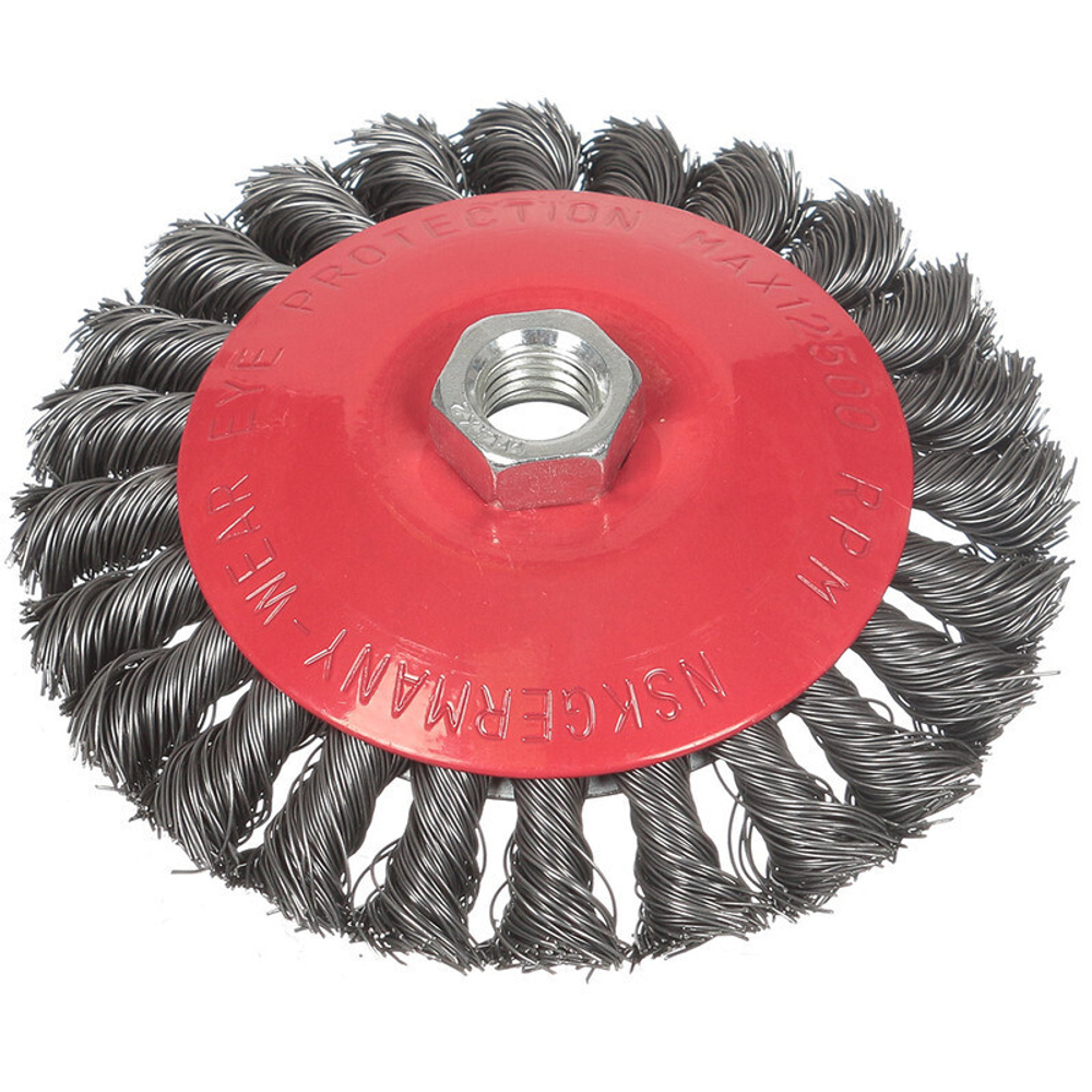 Щетка для УШМ Bartex, 125 мм, тарелка, крученая проволока, гайка М14, 882125, шт