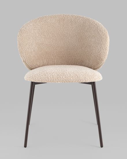 Стул Bibi букле капучино каркас серо-коричневый