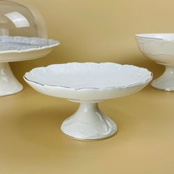 Lenardi 109-247 Блюдо 19,5х9см на ножке КРОКУС ЗОЛОТО в под.уп.(х8)Фарфор