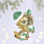 Ёлочная игрушка «Весёлый котёнок» 7*5*10 см, Шампань