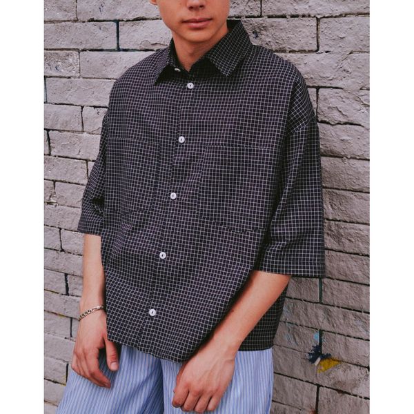 Рубашка Укороченная Синий - фото 2