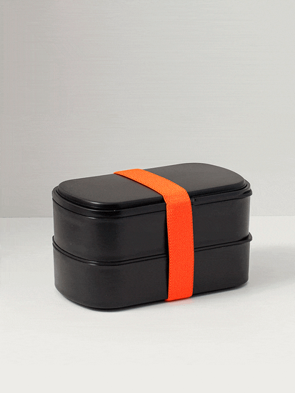 Ланч-бокс с приборами food time, 1 л, черный