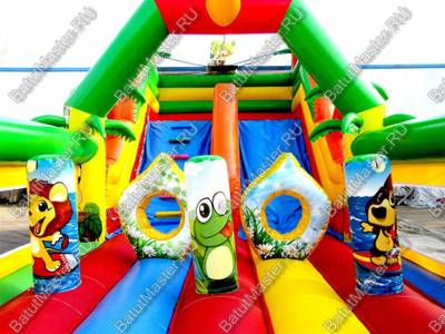 Коммерческий надувной батут "В гостях у жирафа", 9x4x5 м