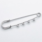 Основа для броши-булавки, сталь, 4 петли, размер 75*15 мм, цена за 1 шт