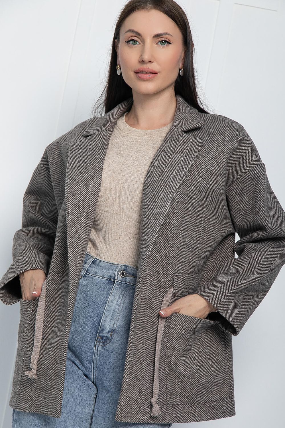 Пальто-пиджак (коричневое) Б11263 LT Collection