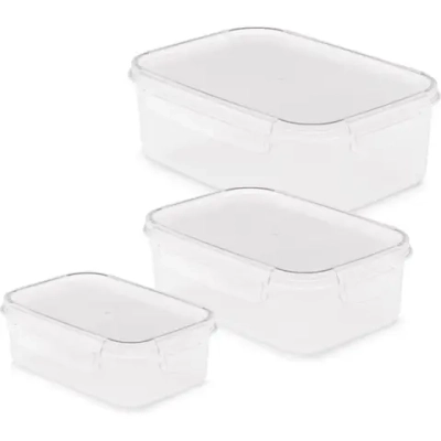 Набор емкостей для СВЧ Прайм прямоугольных (0,5л;1л;1,6л)(на защелках) (комплект 10 шт)