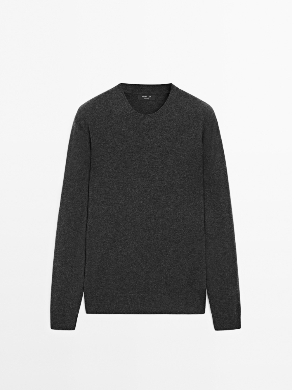 Massimo Dutti Свитер из смесовой шерсти с круглым вырезом, маренго