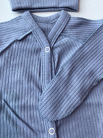 Комплект на выписку лапша лето "Mimi"  4 пр. (Одеяло, бант, комбинезон, шапочка) (Цвет: Серый)