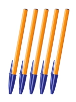 Ручка шариковая FINE ORANGE, 0.8 мм, синяя, 5 шт