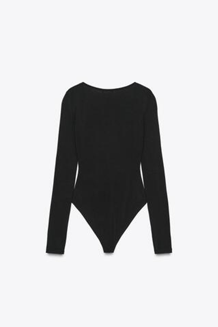 ZARA МЯГКОЕ БОДИ С ДЛИННЫМИ РУКАВАМИ, ЧЕРНЫЙ
