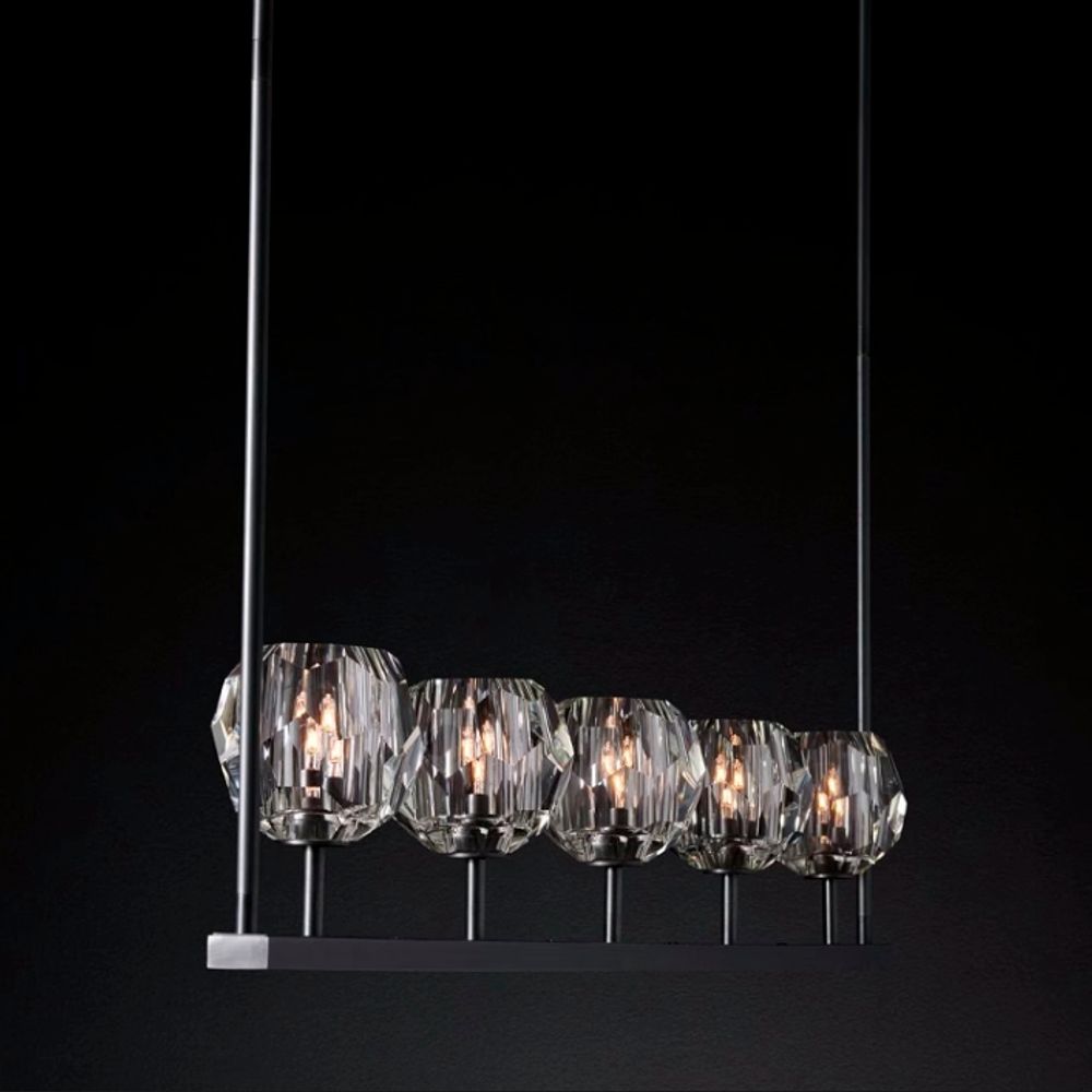 Люстра Boule De Cristal Linear Chandelier 5 Black By Imperiumloft