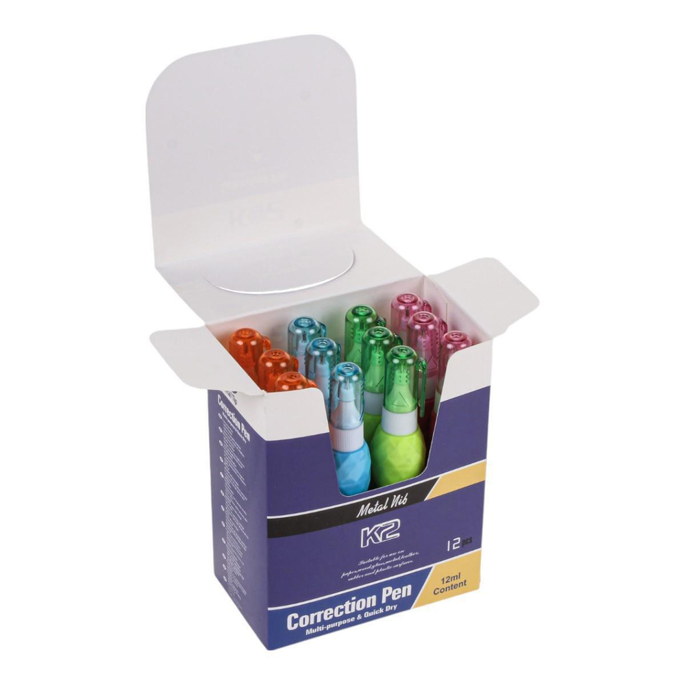 Корректирующий карандаш "Neon" 12мл, металл.наконечник, 4 цвета микс