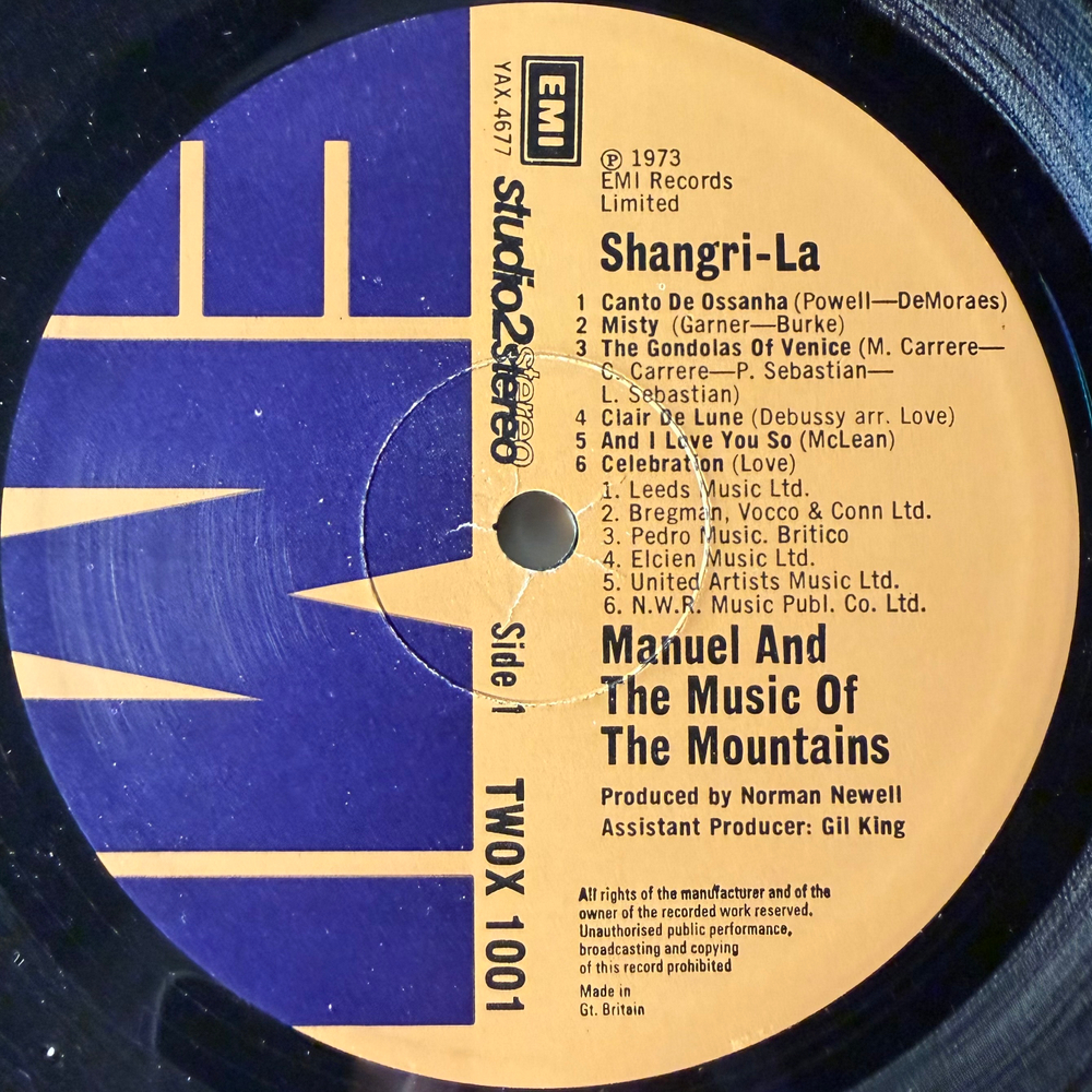 Manuel And The Music Of The Mountain ‎– Shangri-La (Англия 1973г.)