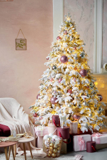 Ель искусственная заснеженная Альпийская 1,8 м ПРЕМИУМ подставка металл Литые ветки+Пленка ПВХ МаксК