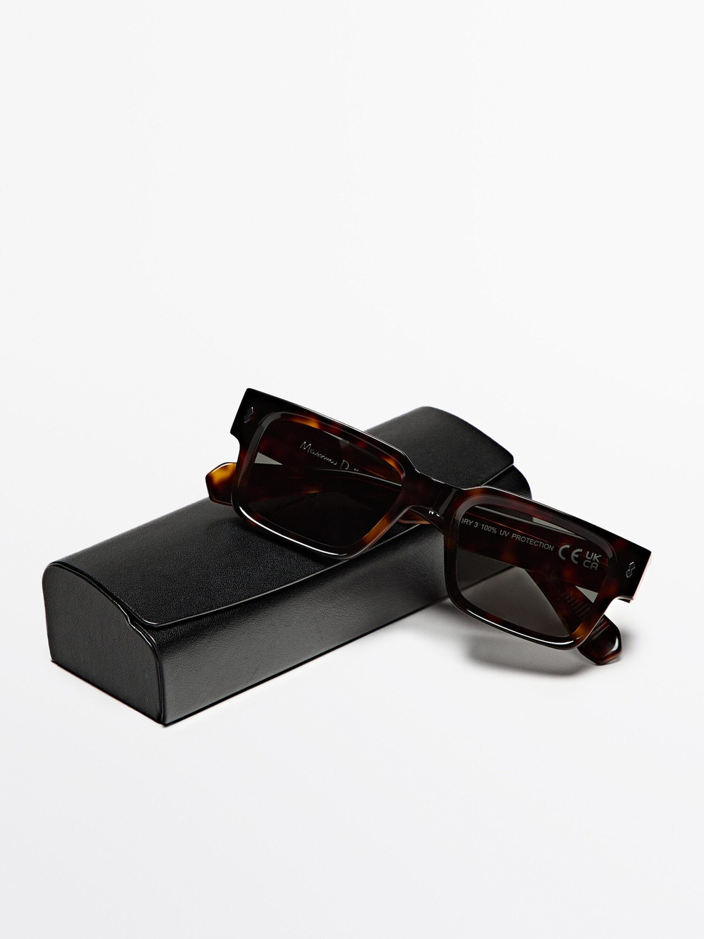 Massimo Dutti Солнцезащитные очки в квадратной оправе под черепаху, коричневый